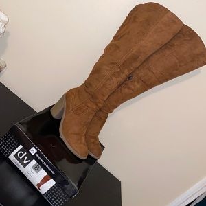 Brown over the knee boots